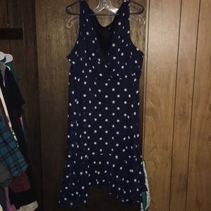 Navy blue polka dot dress